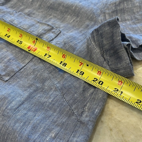 J. Jill | Love Linen 100% Linen Collared Shirt Dress | Cham | Petite Medium (MP) - Picture 8 of 13